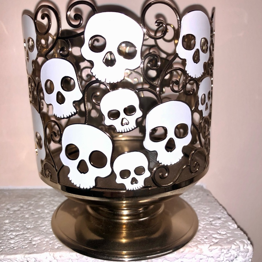 Bath & Body Works Metallic Skull Candle Holder
